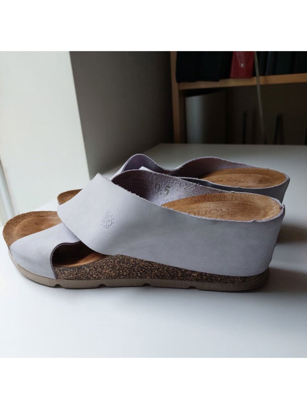Lilac Nubuck with Leather Lining Wedge Sandals Shoes 8.5
